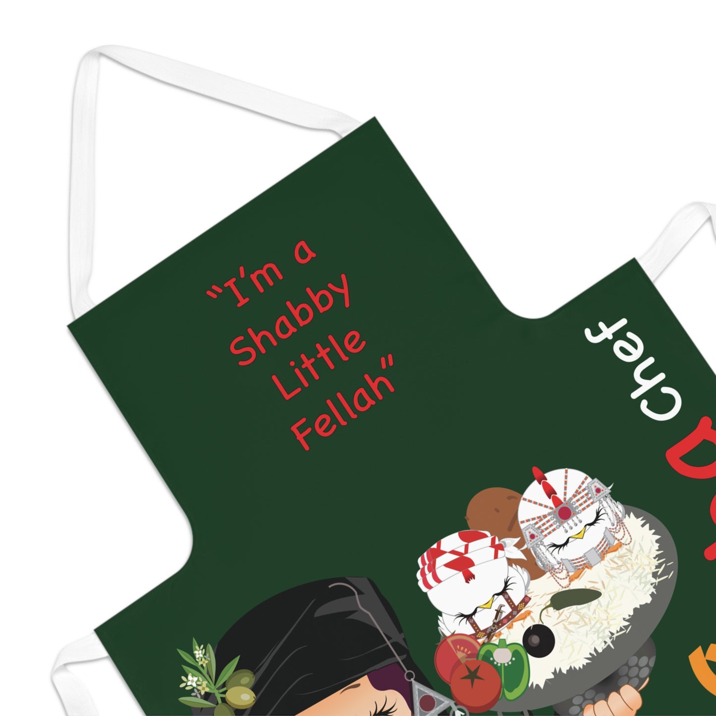 chefs apron with text