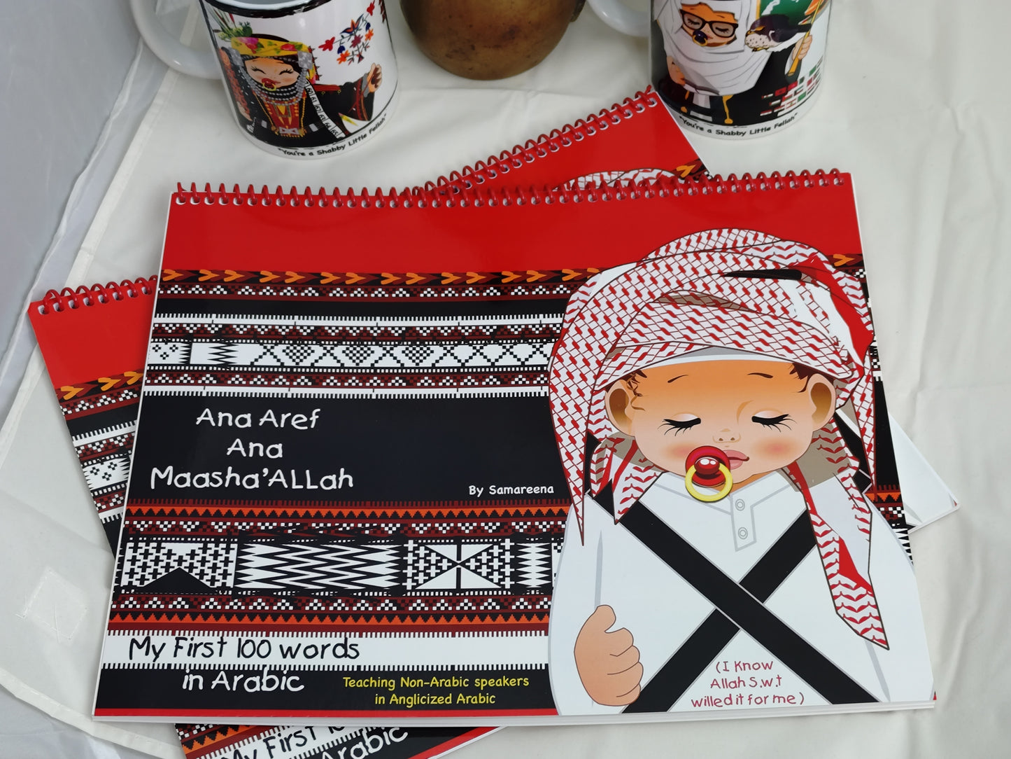 learn arabic book with teacups