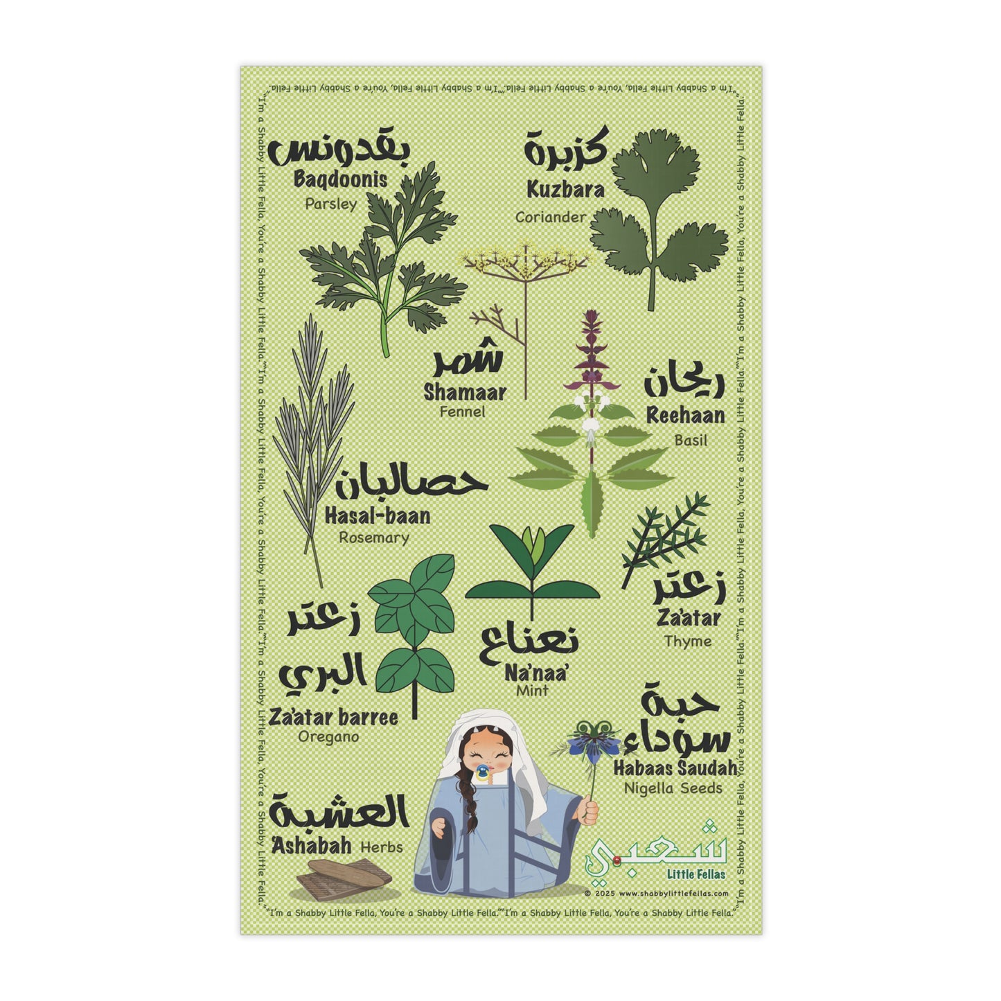 Garden Herb Tea Towel