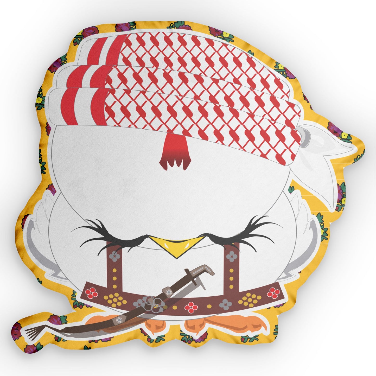white chicken rooster cushion