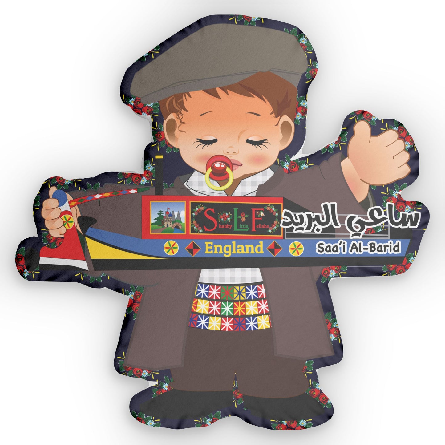 canal barge boy cushion
