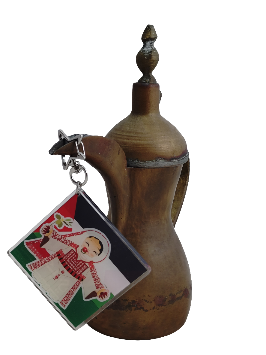 Palestinian girl, palistinian girl keyring, baghain, keychain