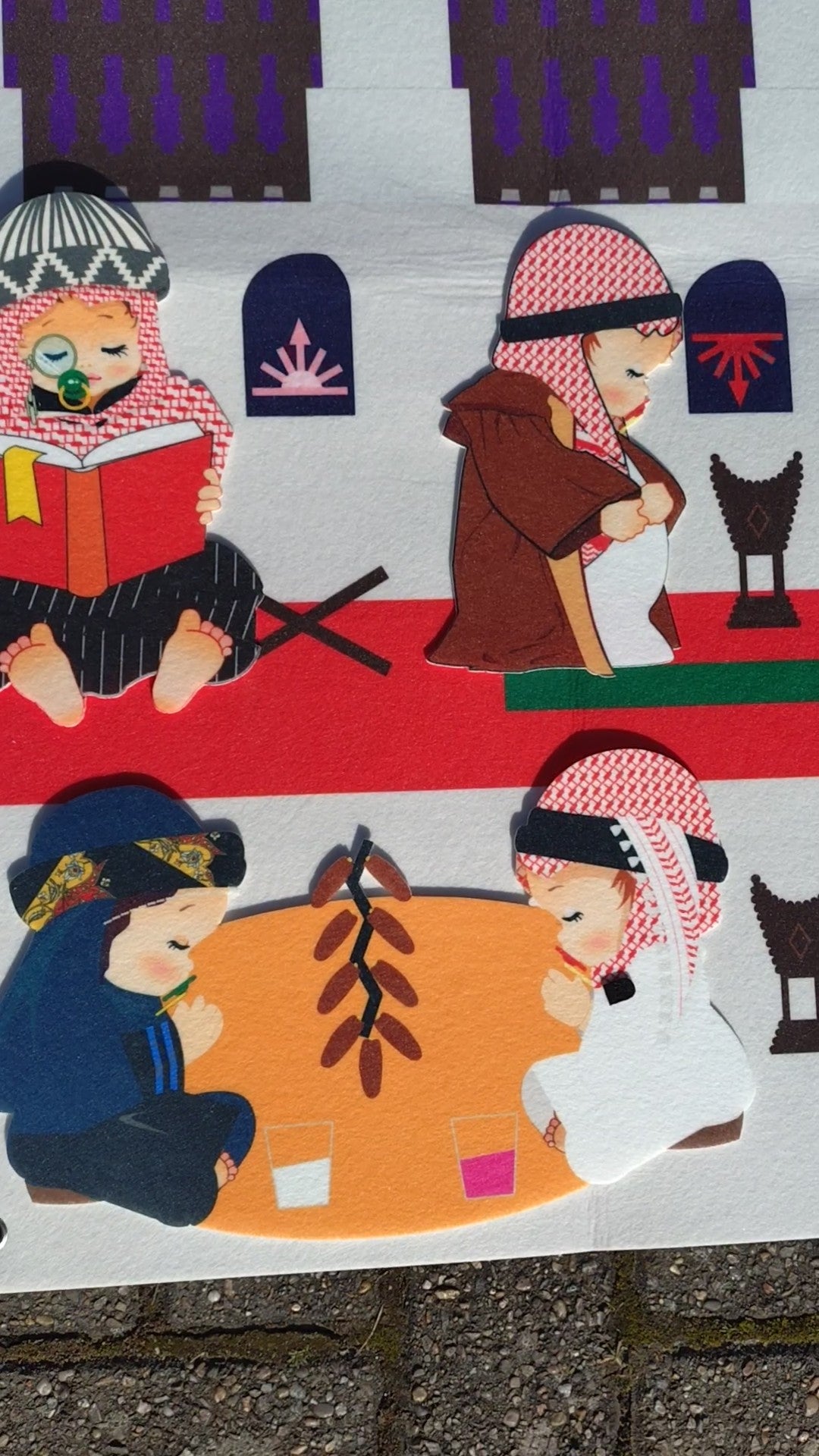 Soft and colorful Ramadan Fuzzy Felt Characters for kids