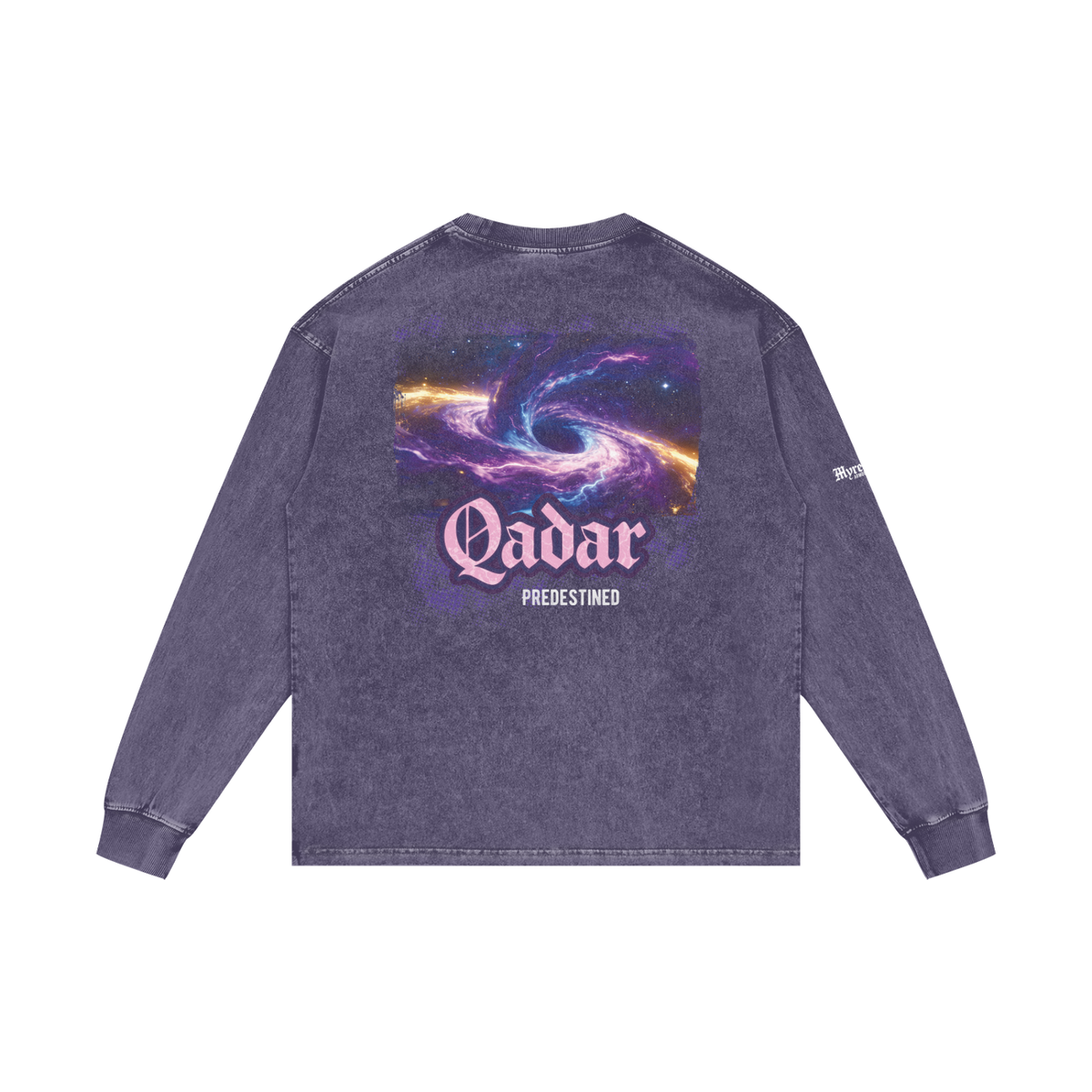 Qadar - Predestined | Myrenium Armour of Angels | Acid Wash Oversize Long Sleeve T-Shirt