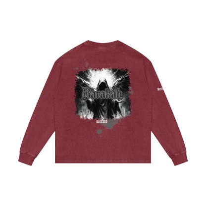 Barakah - Blessed | Myrenium Armour of Angels | Acid Wash Oversize Long Sleeve T-Shirt