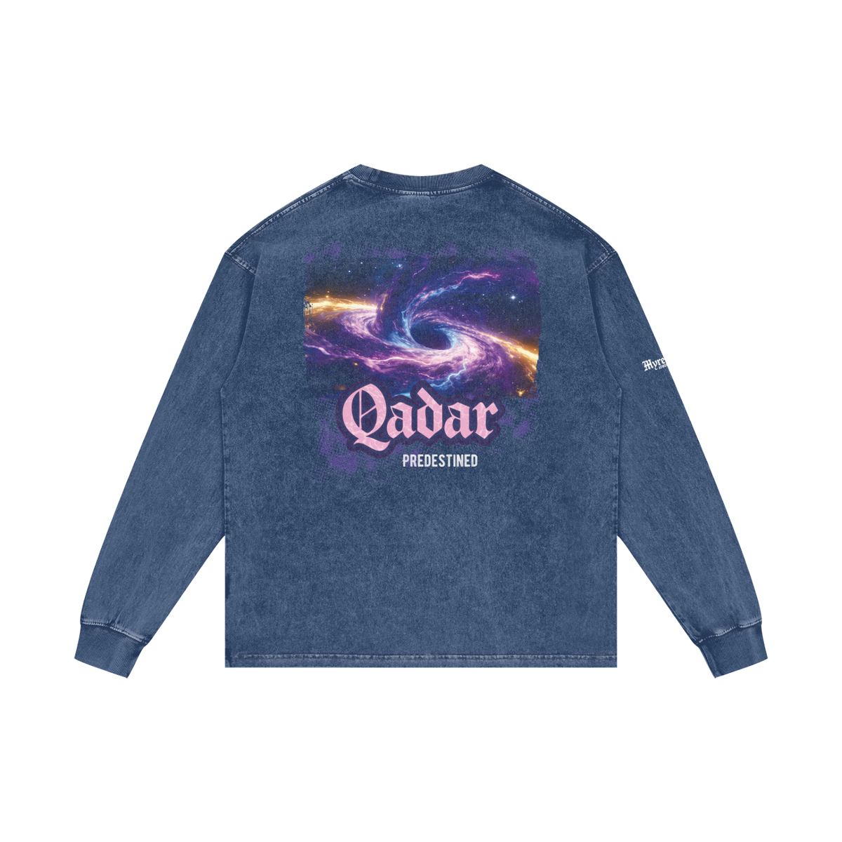 Qadar - Predestined | Myrenium Armour of Angels | Acid Wash Oversize Long Sleeve T-Shirt