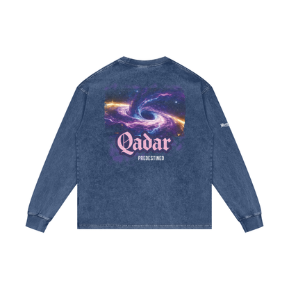 Qadar - Predestined | Myrenium Armour of Angels | Acid Wash Oversize Long Sleeve T-Shirt