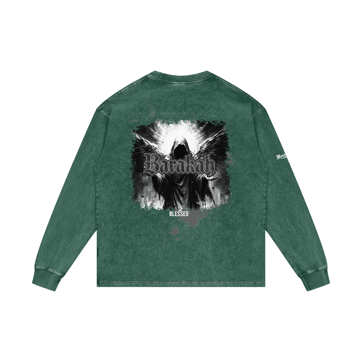 Barakah - Blessed | Myrenium Armour of Angels | Acid Wash Oversize Long Sleeve T-Shirt