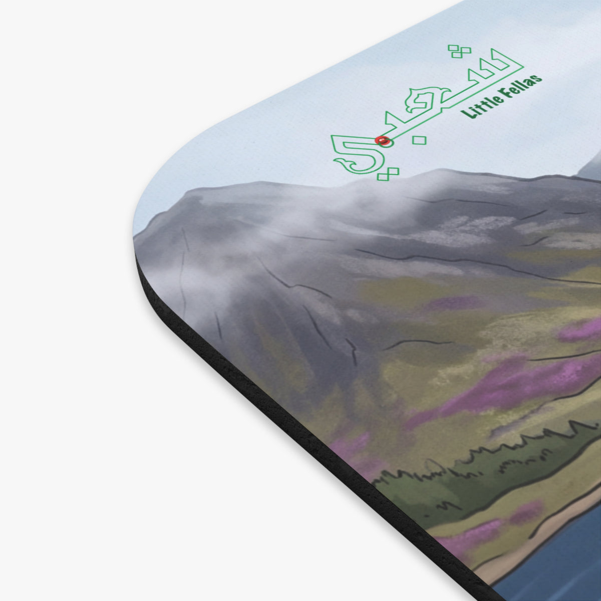 Scottish Highlands Wildlife Mouse Pad — Cute Highland Boy Reading by Loch