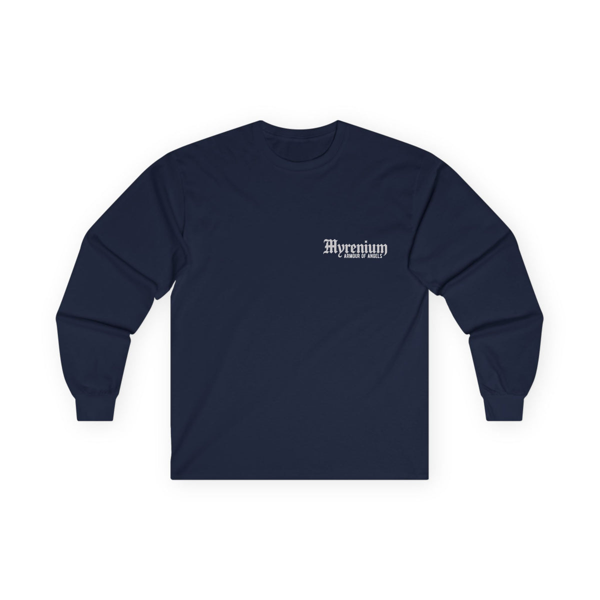 UnderLayer Long Sleeve Tee Colours — 'Myrenium Armour of Angels' Gothic Logo Shirt