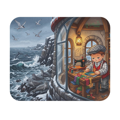 Cozy Welsh Seaside Tailor Mouse Pad — Lighthouse Workshop Mouse Pad