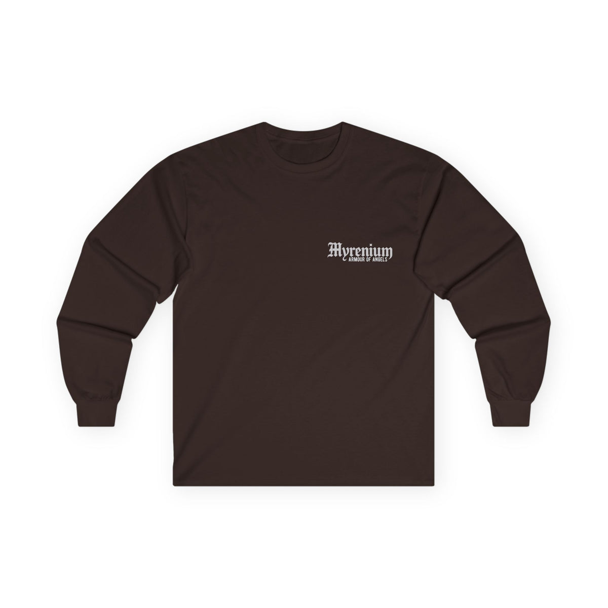 UnderLayer Long Sleeve Tee Colours — 'Myrenium Armour of Angels' Gothic Logo Shirt