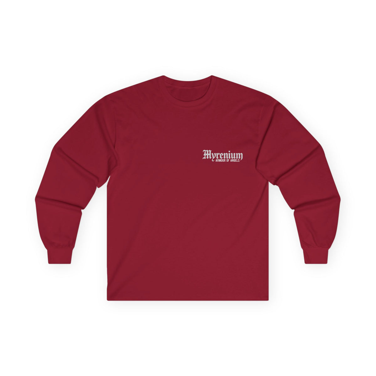 UnderLayer Long Sleeve Tee Colours — 'Myrenium Armour of Angels' Gothic Logo Shirt