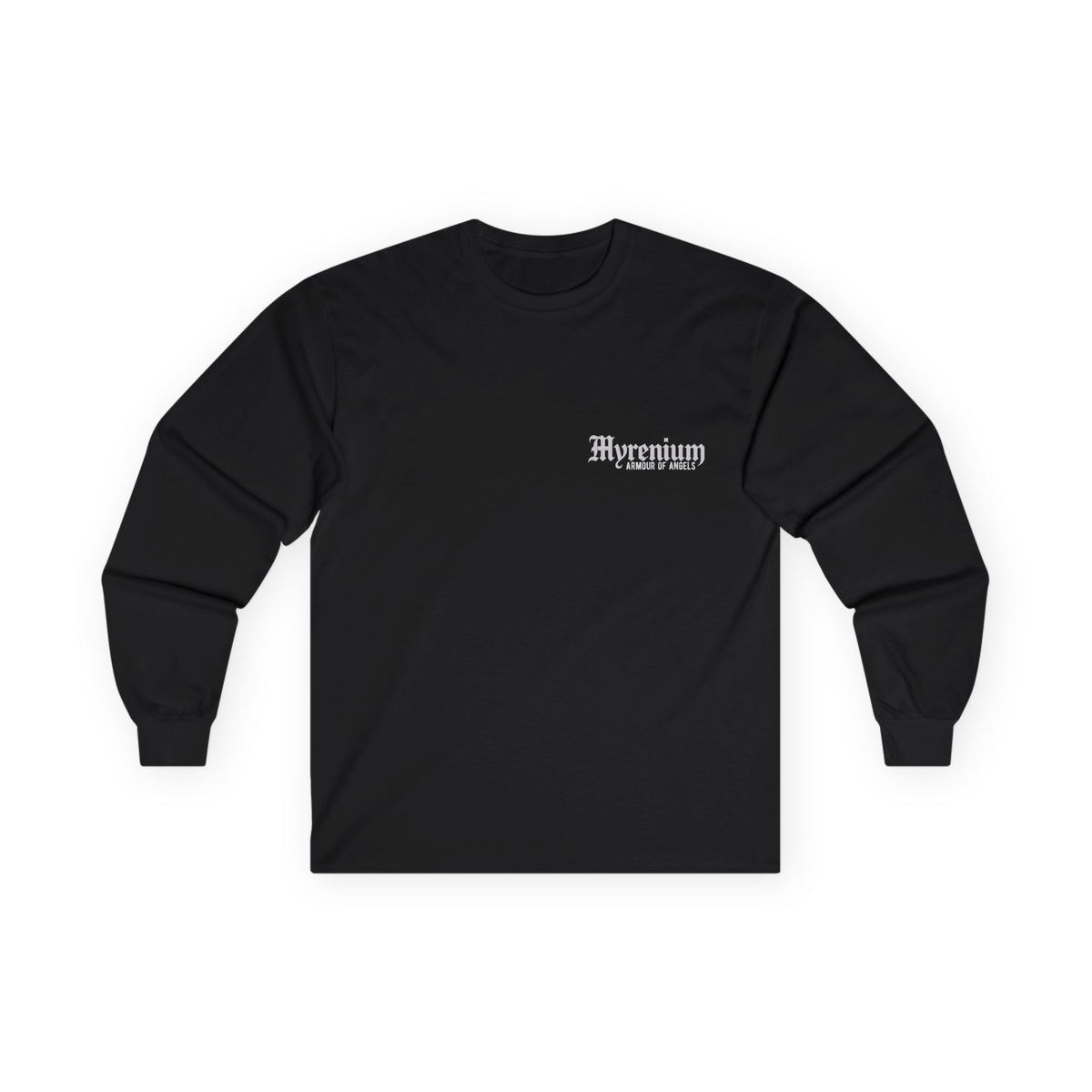 UnderLayer Long Sleeve Tee Colours — 'Myrenium Armour of Angels' Gothic Logo Shirt