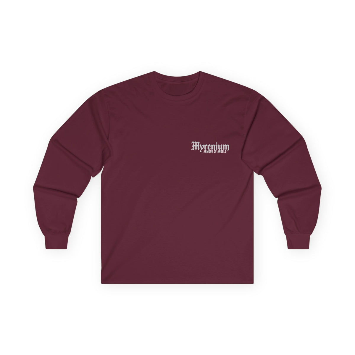 UnderLayer Long Sleeve Tee Colours — 'Myrenium Armour of Angels' Gothic Logo Shirt