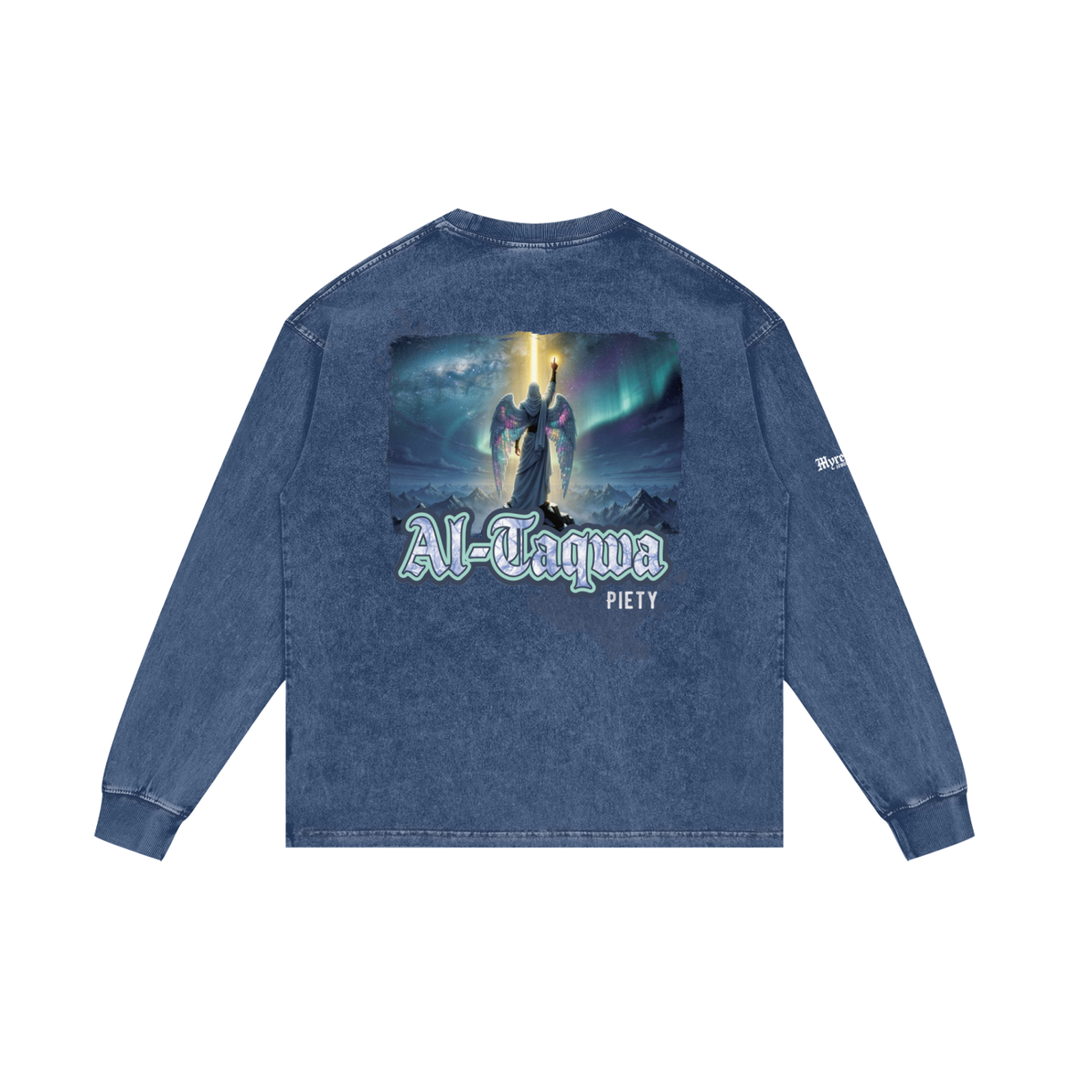 Al-Taqwa - Piety | Myrenium Armour of Angels | Acid Wash Oversize Long Sleeve T-Shirt