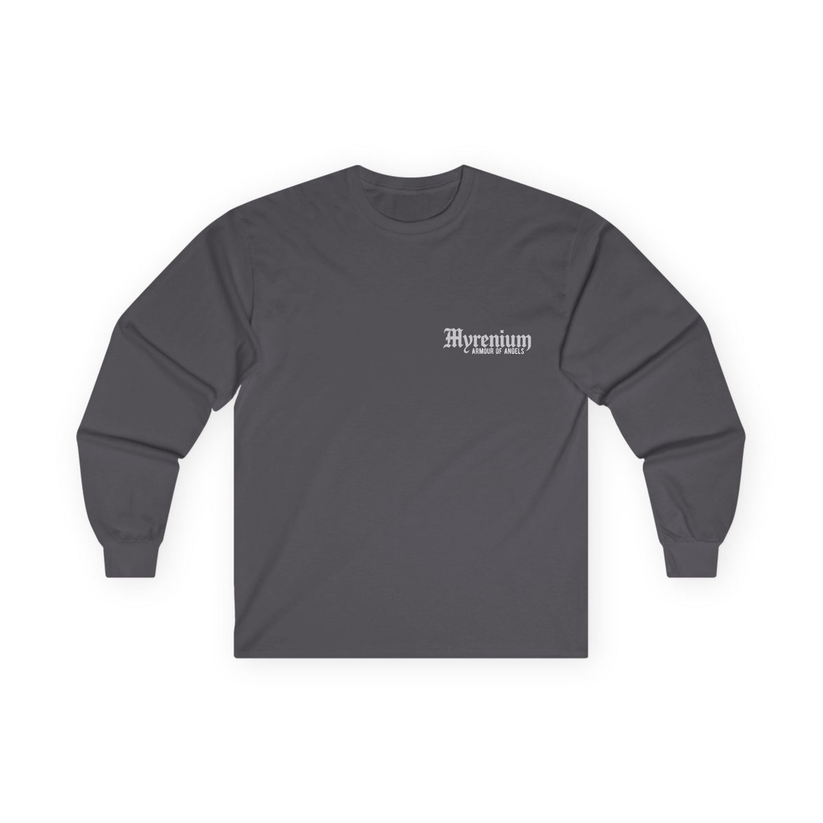 UnderLayer Long Sleeve Tee Colours — 'Myrenium Armour of Angels' Gothic Logo Shirt