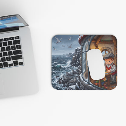 Cozy Welsh Seaside Tailor Mouse Pad — Lighthouse Workshop Mouse Pad