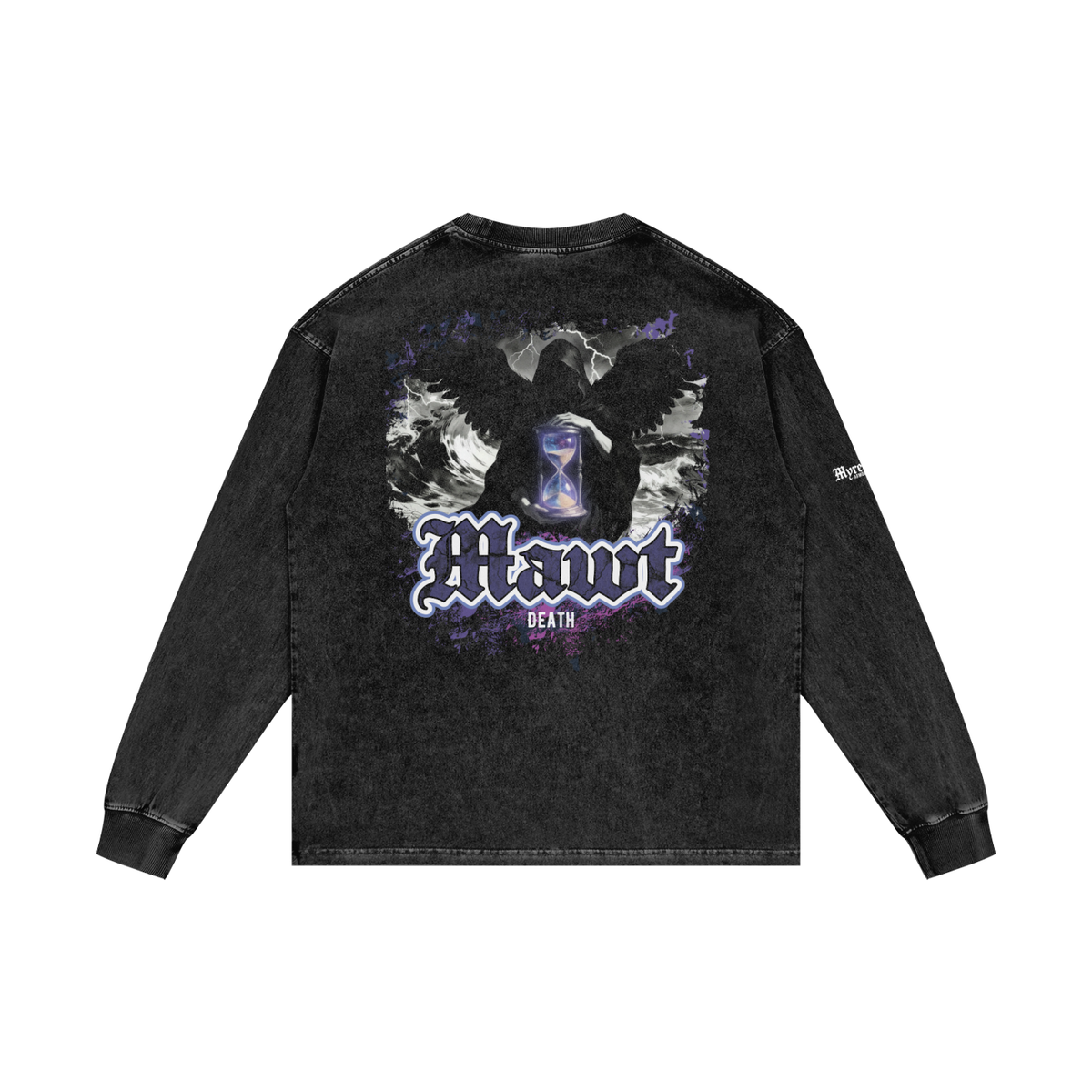 Mawt - Death | Myrenium Armour of Angels | Acid Wash Oversize Long Sleeve T-Shirt
