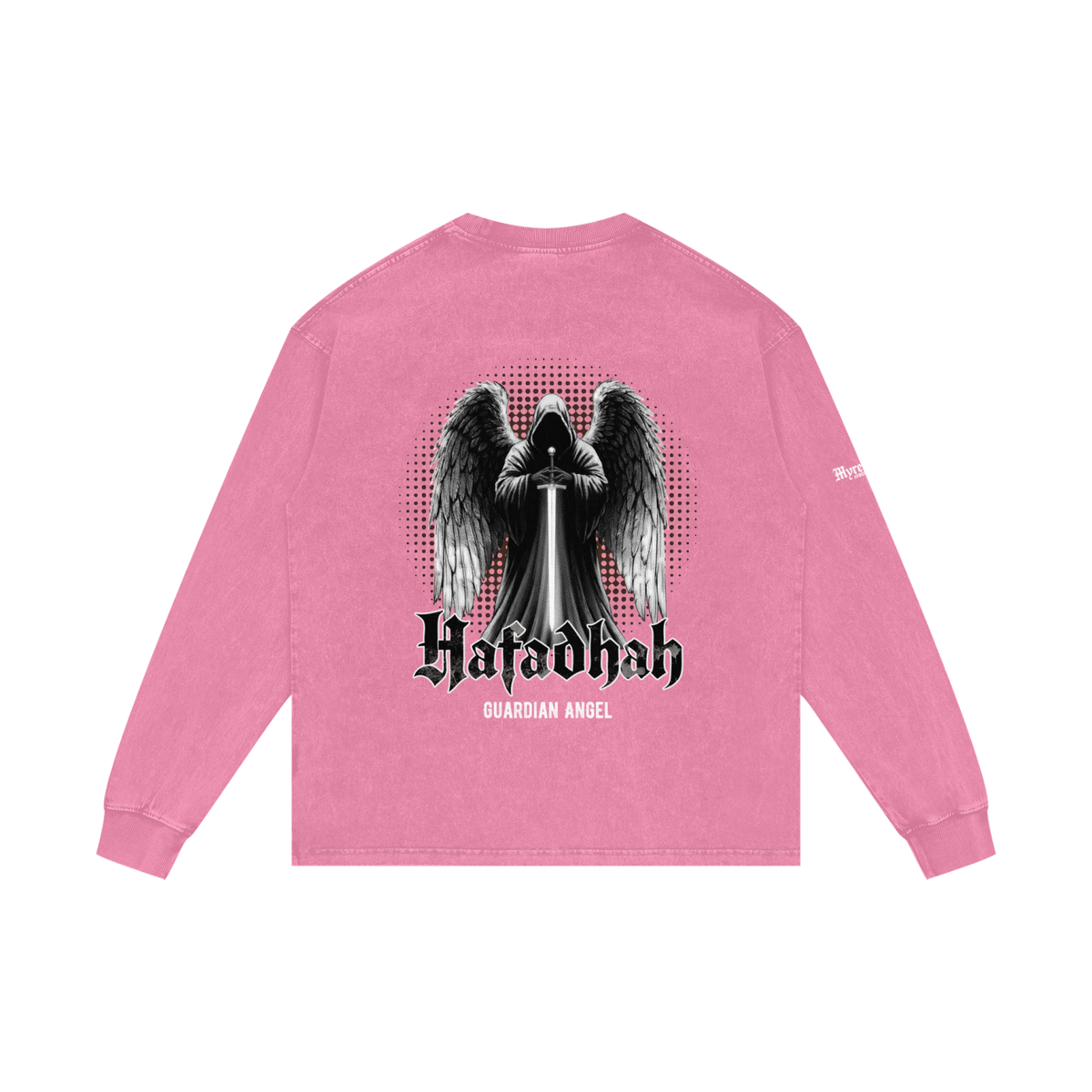 Hafadhah - Guardian Angel | Myrenium Armour of Angels | Acid Wash Oversize Long Sleeve T-Shirt