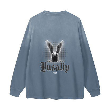 Yusaliy - Pray | Myrenium Armour of Angels | Color Degradé Unisex Long Sleeve T-Shirt