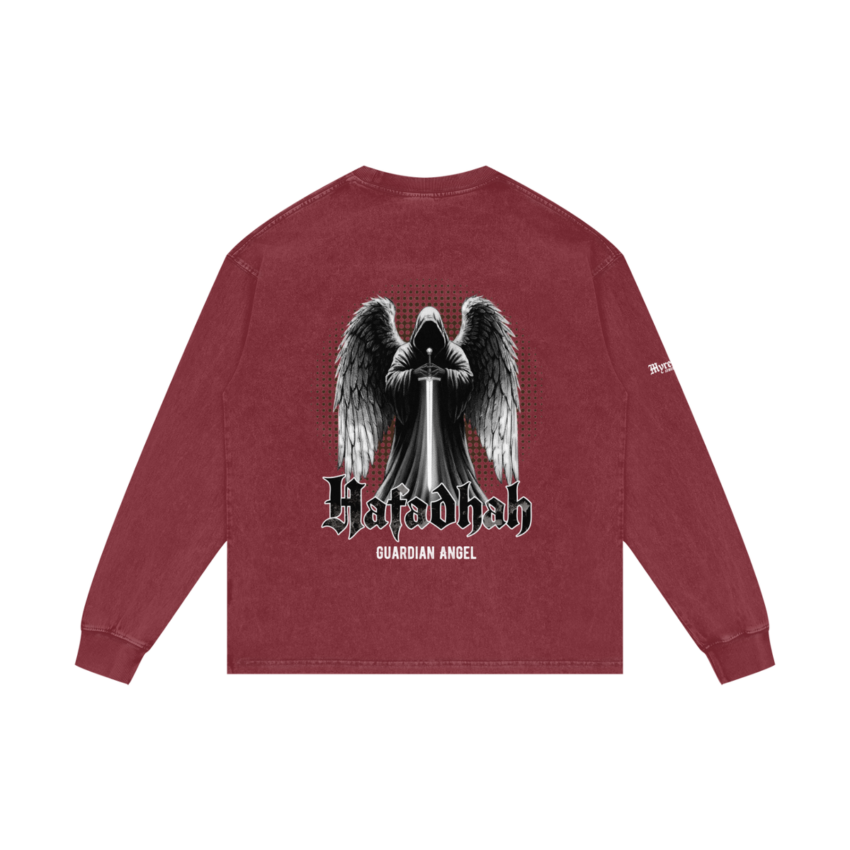 Hafadhah - Guardian Angel | Myrenium Armour of Angels | Acid Wash Oversize Long Sleeve T-Shirt
