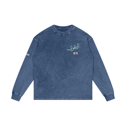 Al-Taqwa - Piety | Myrenium Armour of Angels | Acid Wash Oversize Long Sleeve T-Shirt