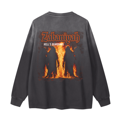Zabaniyah - Hell's Guardians | Myrenium Armour of Angels | Color Degradé Unisex Long Sleeve T-Shirt