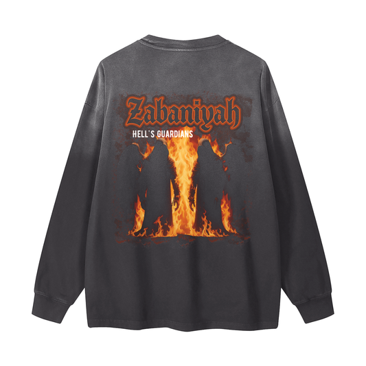 Zabaniyah - Hell's Guardians | Myrenium Armour of Angels | Color Degradé Unisex Long Sleeve T-Shirt
