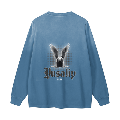 Yusaliy - Pray | Myrenium Armour of Angels | Color Degradé Unisex Long Sleeve T-Shirt