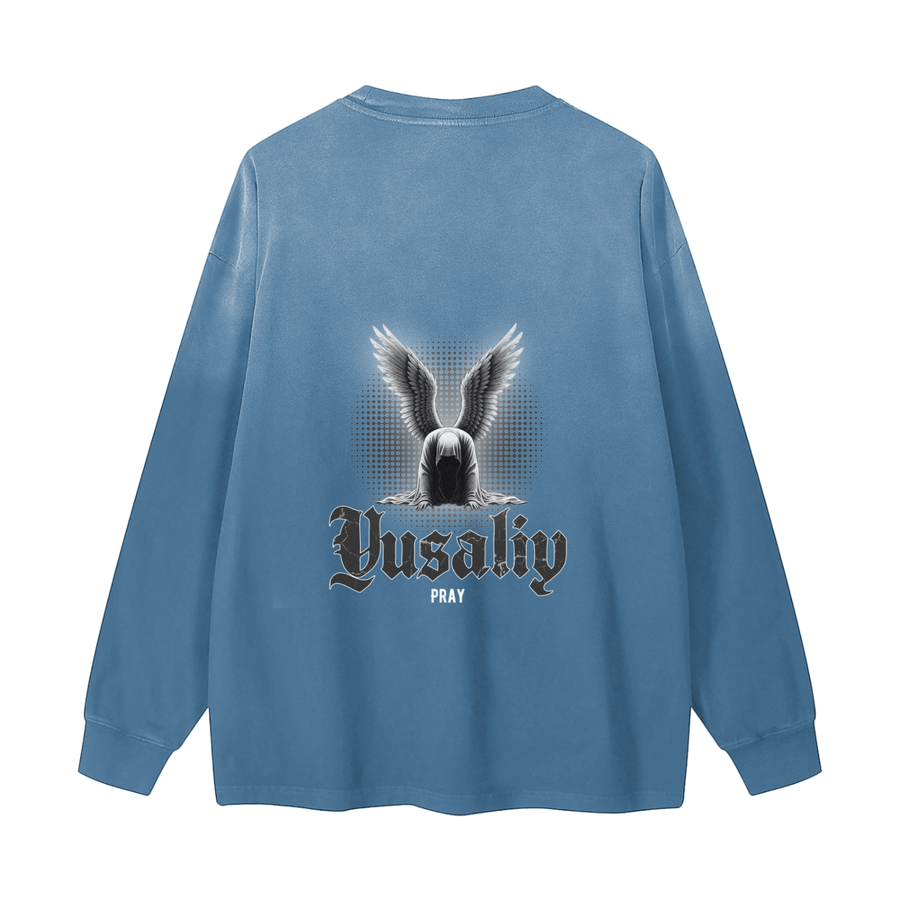 Yusaliy - Pray | Myrenium Armour of Angels | Color Degradé Unisex Long Sleeve T-Shirt