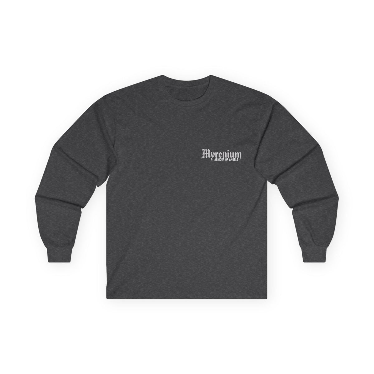 UnderLayer Long Sleeve Tee Colours — 'Myrenium Armour of Angels' Gothic Logo Shirt