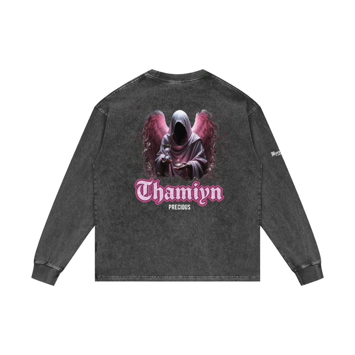Thamiyn - Precious | Myrenium Armour of Angels | Acid Wash Oversize Long Sleeve T-Shirt