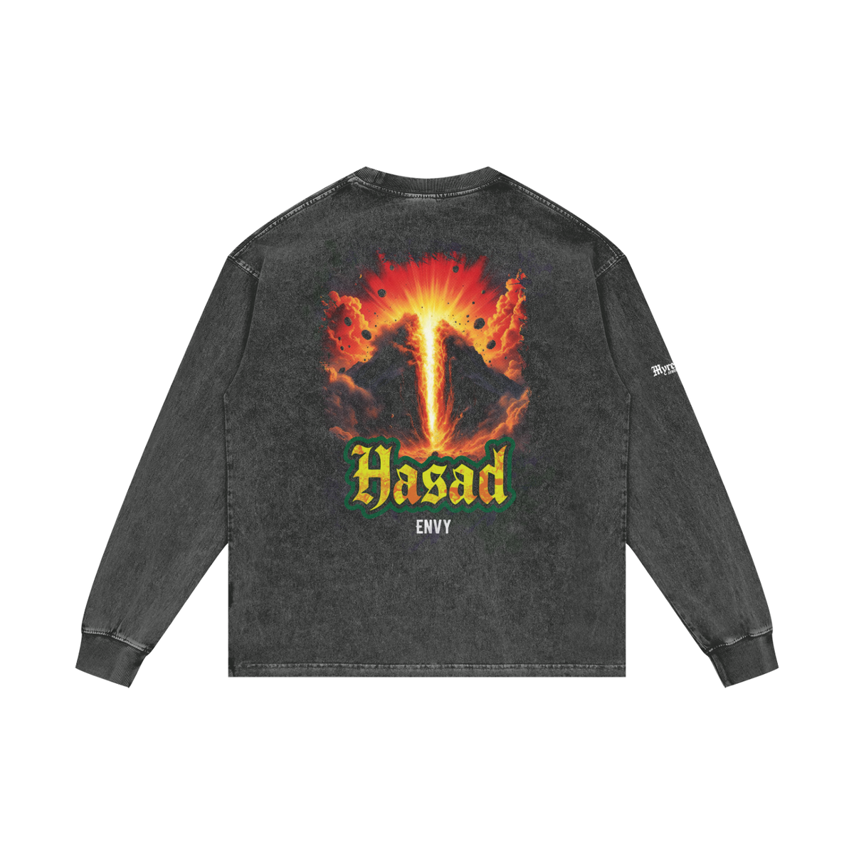Hasad - Envy | Myrenium Armour of Angels | Acid Wash Oversize Long Sleeve T-Shirt