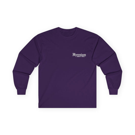UnderLayer Long Sleeve Tee Purple  — 'Myrenium Armour of Angels' Gothic Logo Shirt Purple
