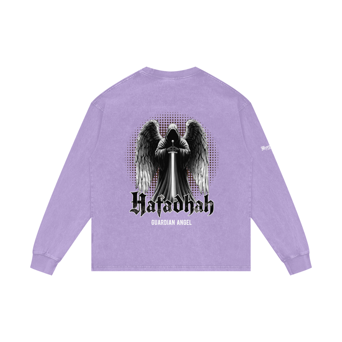 Hafadhah - Guardian Angel | Myrenium Armour of Angels | Acid Wash Oversize Long Sleeve T-Shirt