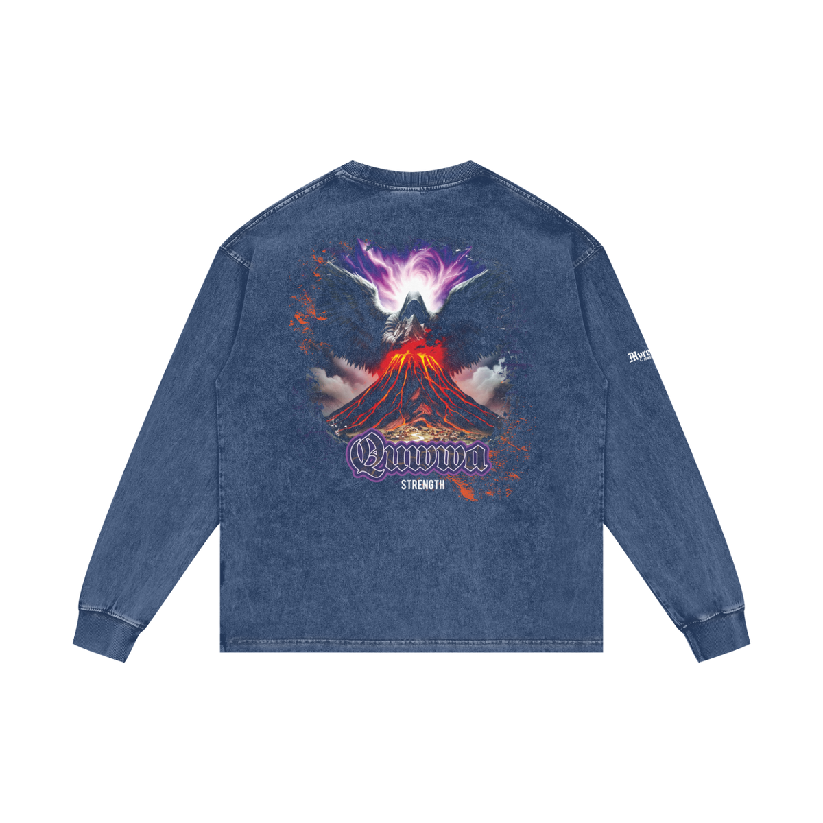 Quwwa - Strength | Myrenium Armour of Angels | Acid Wash Oversize Long Sleeve T-Shirt