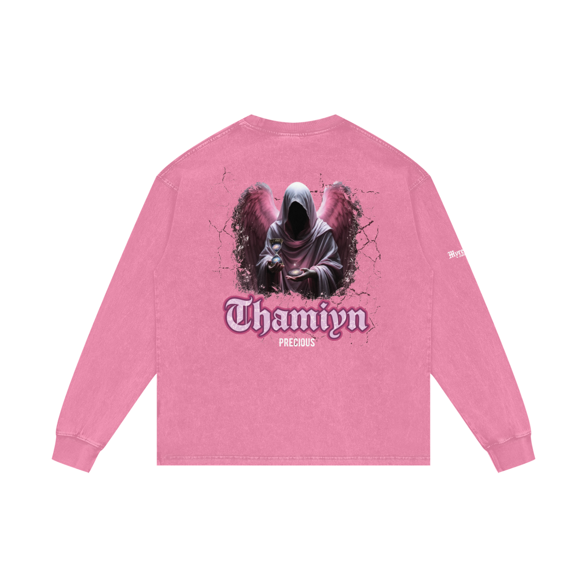 Thamiyn - Precious | Myrenium Armour of Angels | Acid Wash Oversize Long Sleeve T-Shirt