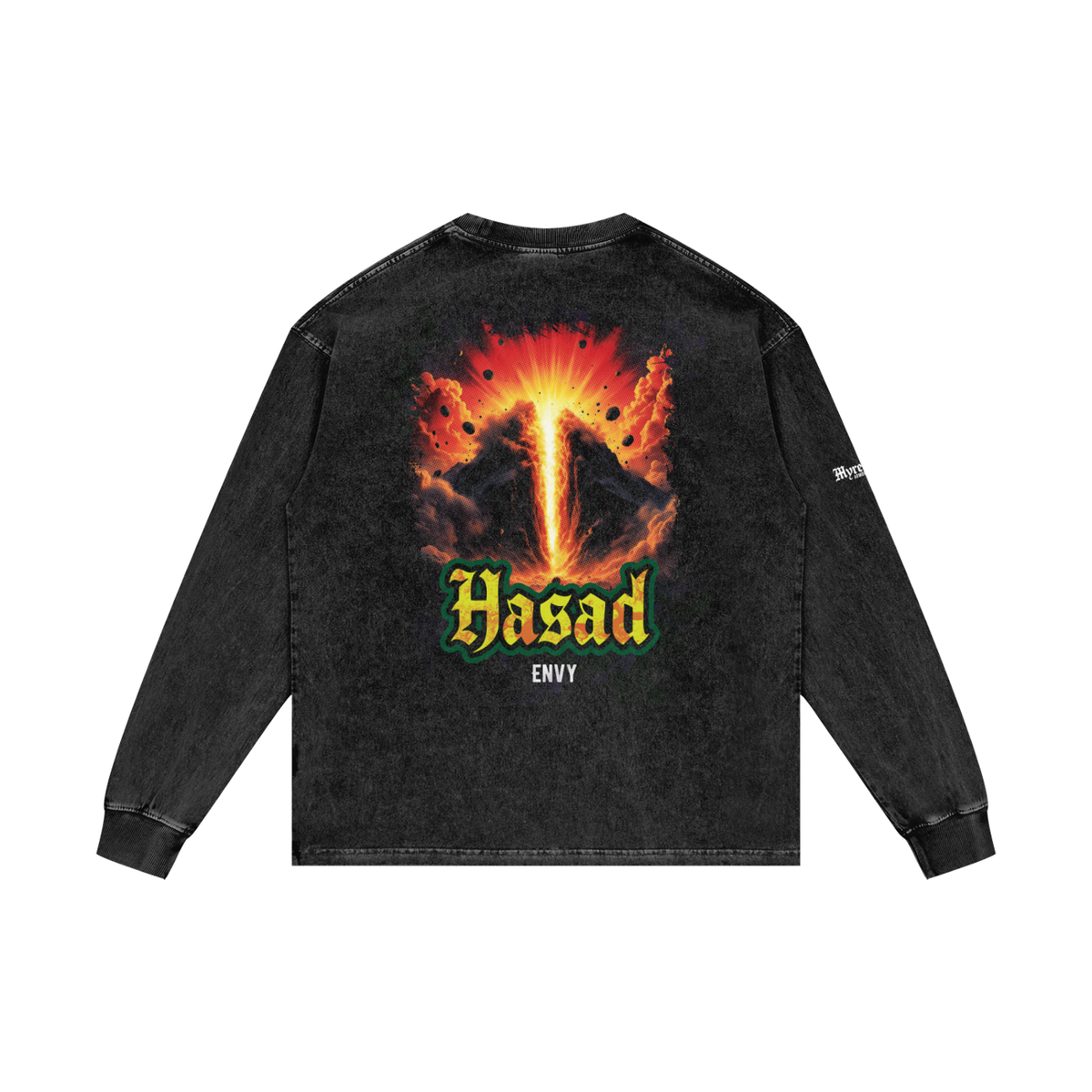 Hasad - Envy | Myrenium Armour of Angels | Acid Wash Oversize Long Sleeve T-Shirt
