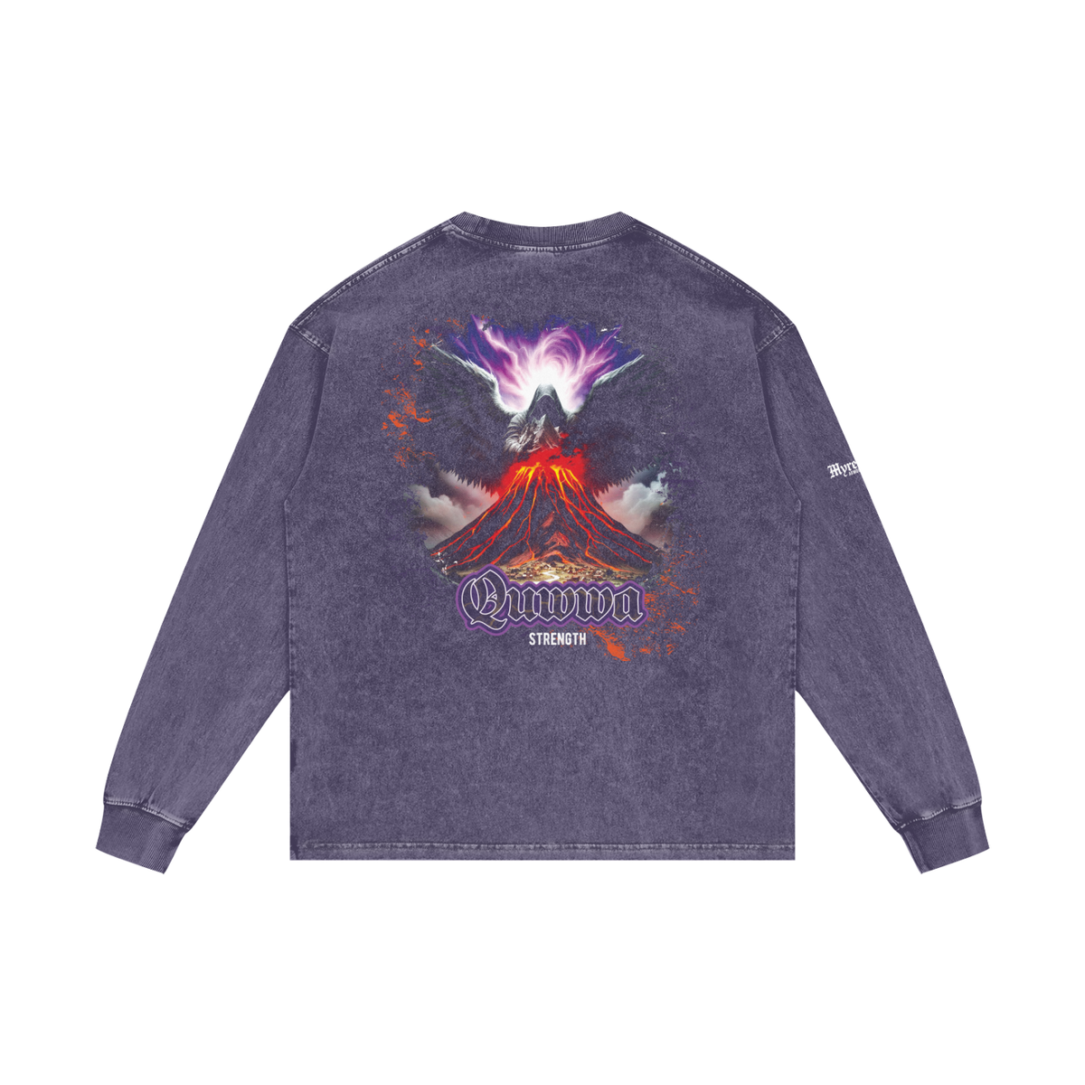 Quwwa - Strength | Myrenium Armour of Angels | Acid Wash Oversize Long Sleeve T-Shirt