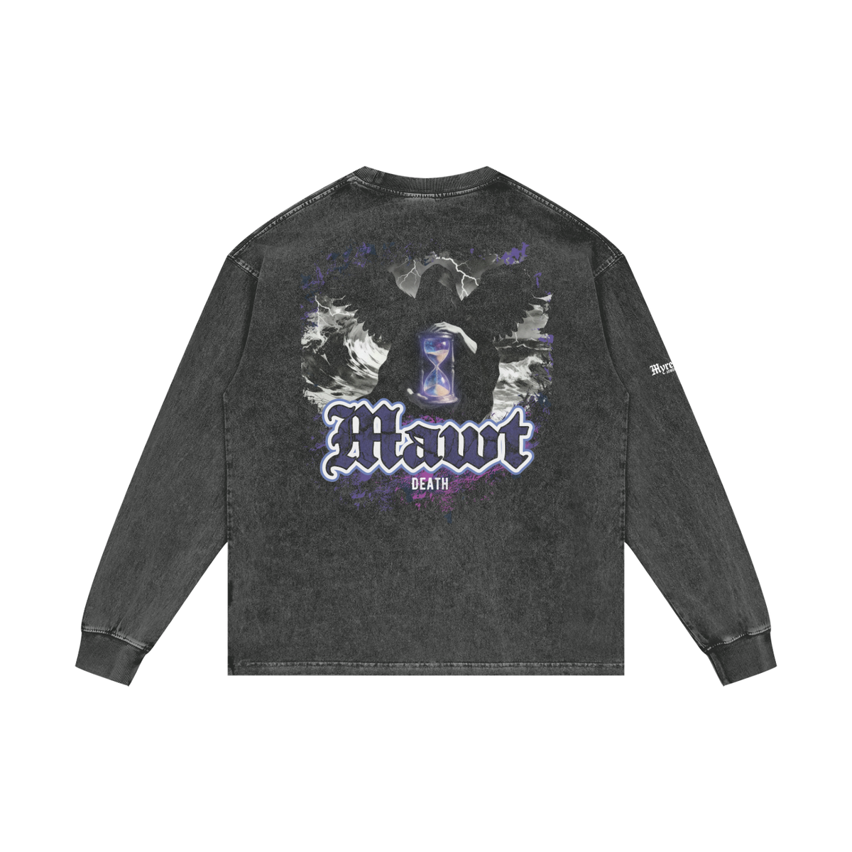 Mawt - Death | Myrenium Armour of Angels | Acid Wash Oversize Long Sleeve T-Shirt