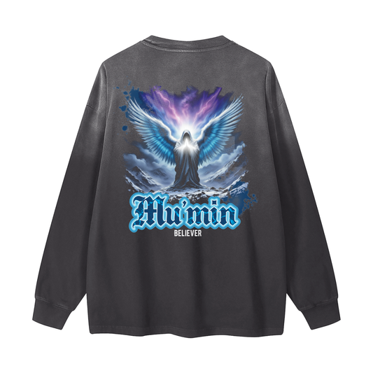 Mu'min - Believer | Myrenium Armour of Angels | Color Degradé Unisex Long Sleeve T-Shirt